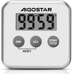 Digitale Keukentimer met Groot LCD Scherm, Multifunctioneel (Stopwatch, Timer)