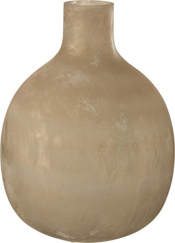 J-Line vaas Soda Fles Laag Rond - glas - goud - 43 cm hoog