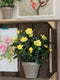 Mica Decorations Rozenstruik Kunstplant in Bloempot Stan - H33 x Ø25 cm - Geel