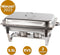 Alora Chafing Dish chrome 3 bakken - voedsel verwamer - voedsel warmhouden - met deksel - buffetwarmer - roestvrij staal - chrome - warmhoudplaat - bain maria - warmhoudbakken - Warmhoudschalen