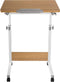 VDD Laptoptafel - Verrijdbaar bureau - Hoogte verstelbaar 68-96 cm - Kantelbaar bureaublad - Wit-bruin