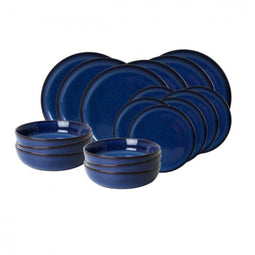 Ardtime 18-piece flat and soup plate service BLUE MOON