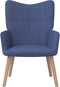 vidaXL Relaxstoel met voetenbank stof blauw