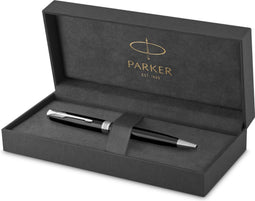 Parker Sonnet-balpen | Zwart met palladium rand | Medium penpunt met zwarte inkt | Cadeauverpakking
