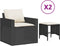 vidaXL - Loungeset - 4-delig - met kussens - poly rattan - zwart (2 stuks)