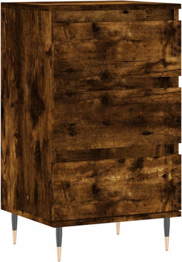 vidaXL - Dressoir - 40x35x70 - cm - bewerkt - hout - gerookt - eikenkleurig