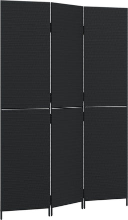 vidaXL - Kamerscherm - 3 - panelen - poly - rattan - zwart