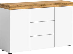 Furnilux Sugar - Dressoir - Tijdloos design - Wit eiken melamine - 37x125x80cm
