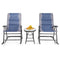 Coast 3-delige opvouwbare bistro-set Outdoor Swenkstoelen met tafelblauw + grijs