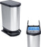 Rotho Paso pedaalemmer - afvalscheider 50L - 2x25L - BPA vrij - zilver metallic