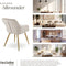 tectake® Eetkamerstoel Marilyn - Gestoffeerd - Ergonomisch - Taupe/Goud