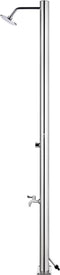 vidaXL Buitendouche met grijze basis 220 cm roestvrij staal