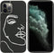 iMoshion Hoesje Geschikt voor iPhone 12 Pro Max Hoesje Siliconen - iMoshion Design hoesje - Wit / Zwart / Line Art Woman White