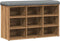 vidaXL - Schoenenbank - 82x32x50 - cm - bewerkt - hout - artisanaal - eikenkleur