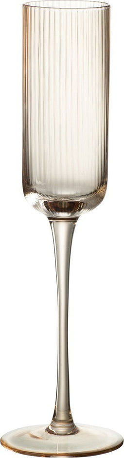 J-Line glas champagne Louise - glas - oranje - 6 stuks