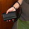 Selencia Hoesje Geschikt voor Samsung Galaxy S21 Plus Hoesje Met Pasjeshouder - Selencia Eny Uitneembare Vegan Lederen Clutch - Zwart