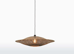 GOOD&MOJO Hanglamp Bali - Bamboe/Zwart - Ø87cm - Scandinavisch,Bohemian - Hanglampen Eetkamer, Slaapkamer, Woonkamer