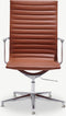 Furnicher Ava Vergaderstoel - Leren Zitting - Chroom Frame - Hoogte Verstelbaar - Draaibaar - Cognac
