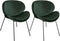 PTMD Janne Velvet Stoelen - 62x56x75 cm - Donkergroen - Set van 2