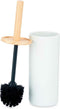 Toiletborstel Wit Hout Hars 10,2 x 38 x 10,2 cm (4 Stuks)