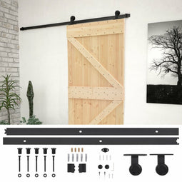vidaXL - Schuifdeur - met - beslag - 100x210 - cm - massief - grenenhout