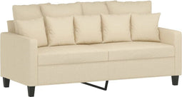 vidaXL - Tweezitsbank - 140 - cm - stof - crèmekleurig