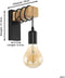 EGLO Townshend - Wandlamp - E27 - 21,5 cm - Hout - Zwart/Bruin - FSC Hout