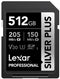 Lexar Professional SILVER PLUS - SDXC UHS-I Geheugenkaart 512GB - Zwart