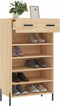 vidaXL - Schoenenkast - 60x35x105 - cm - bewerkt - hout - sonoma - eikenkleurig