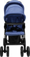 vidaXL - Tweelingkinderwagen - tandem - staal - marineblauw