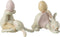 J-Line figuur Konijnen - polyresin - mix - 2 stuks - paasdecoratie