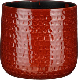 Mica Decorations Floyd Bloempot - 24x24x21 cm - Keramiek - Donkerrood