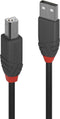 USB A to USB B Cable LINDY 36672 Black 1 m