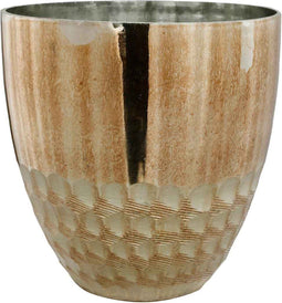 PTMD Roman Rond Windlicht - H17 x Ø16 cm - Glas - Goud