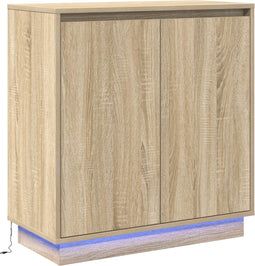 vidaXL - Dressoir - met - LED - in - Sonoma - Eik - - - 71 - x - 34,5 - x - 75 - cm - - - Gemaakt - van - gefabriceerd - hout
