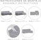 Hoes voor chaise longue met lange armleuning rechts Eysa ROC Geglaceerd kastanje Lichtbruin 180 x 120 x 360 cm