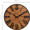 NeXtime - Grote industrial wandklok - 50cm - Stil - Donker Hout - Zwart Metaal - Manchester