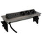 uniTEC Inbouwstekkerdoos - Horizontaal Uitschuifbaar - 3 Schuko-stopcontacten + 2 USB-poorten - Zilver/Zwart