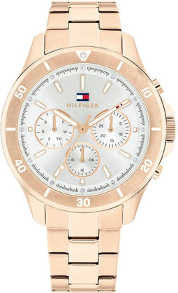 Tommy Hilfiger TH1782639 Aspen Dames Horloge - Mineraalglas - Staal - Rosé goudkleurig - 38 mm breed - Quartz - Vouw/Vlindersluiting - 3 ATM (spatwater)