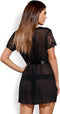 Obsessive - Alluria Kimono & String Zwart L/XL