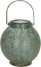 Anna's collection Solar lantaarn - turquoise - metaal - 18 x 19 cm