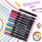 Nieuwe set 12-DELIG Dubbele Lijn Pen Metallic Kleur Magic Overzicht Marker Pen Glitter Voor Tekening Schilderen Doodling Kunst School Supplies