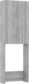 vidaXL - Wasmachinekast - 64x25,5x190 - cm - grijs - sonoma - eikenkleurig