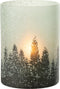 J-Line Windlicht Boom Sneeuw Glas Groen Extra Large