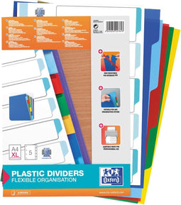 ELBA Gekleurde kunststof A4 tabbladen onbedrukt / set 5