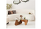 Salontafel - Gehard glas - Massief hout - Kastanjekleur – Freya Chesnut Forme XL