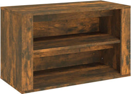vidaXL - Schoenenrek - 75x35x45 - cm - bewerkt - hout - gerookt - eikenkleurig