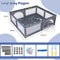 Coast Speelbox Playpen - Extra grote speelruimte 206x185,5x68cm - Donkergrijs