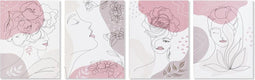 Schilderij DKD Home Decor Vrouw (30 x 1,8 x 40 cm) (4 Stuks)