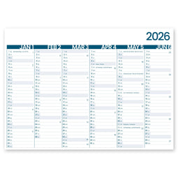 INNI - 6-maandkalender (2026) - groot memento 430x320mm (10 stuks)